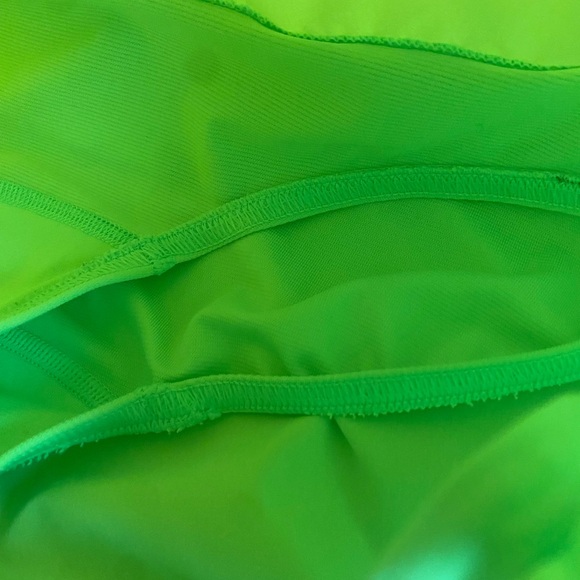 Women's Lime Green and White Shorts - Picture 7 of 7